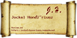 Jockel Honóriusz névjegykártya